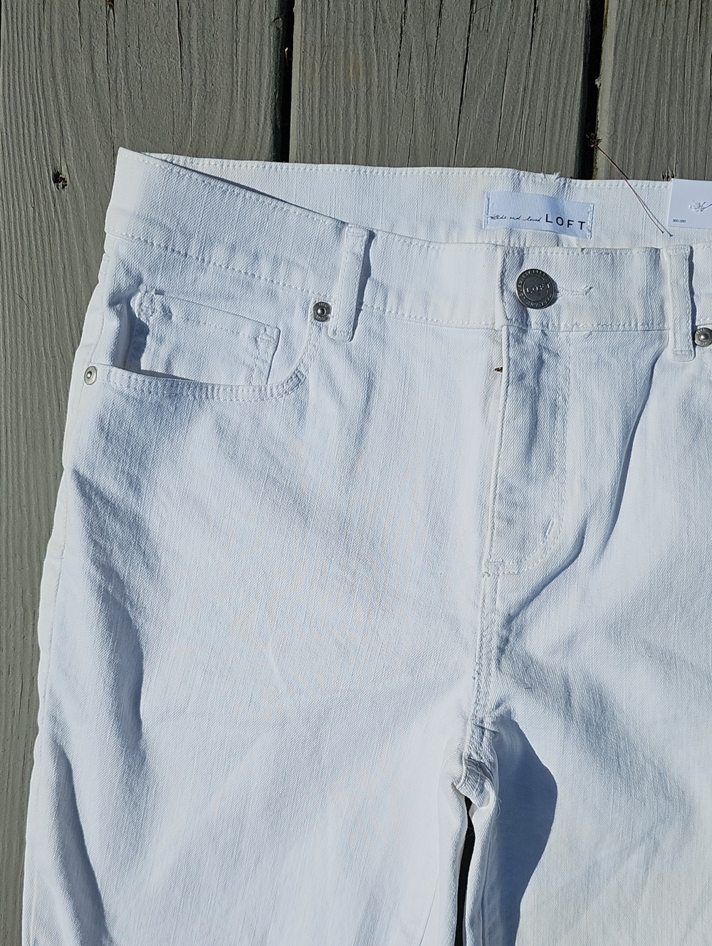 Loft White Modetn Skinny  Cropped Jeans - Picture 3 of 8